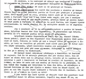 Faksimile e mbledhjes së Byrosë Politike